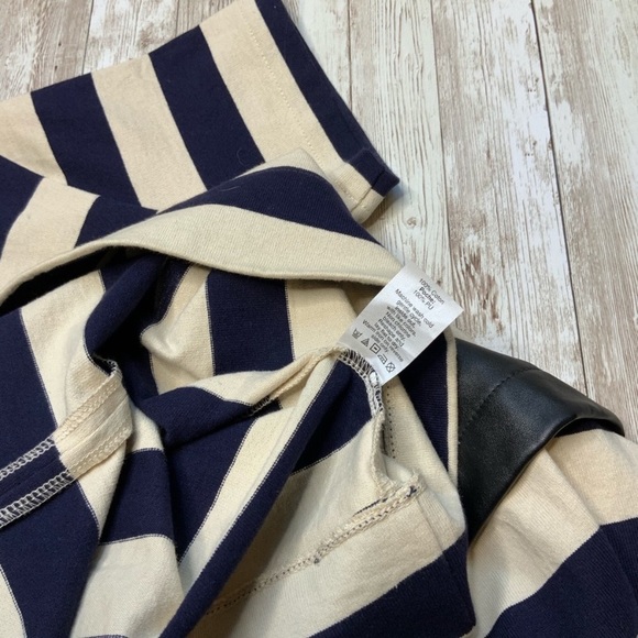 J. Crew faux leather pocket blue striped dress! - Picture 7 of 9